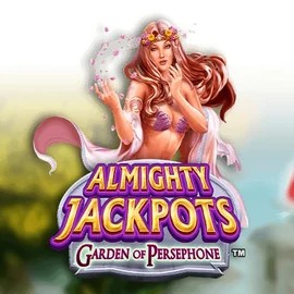 Almighty Jackpots: Garden of Persephone slot logo by Novomatic at Lamabet Casino